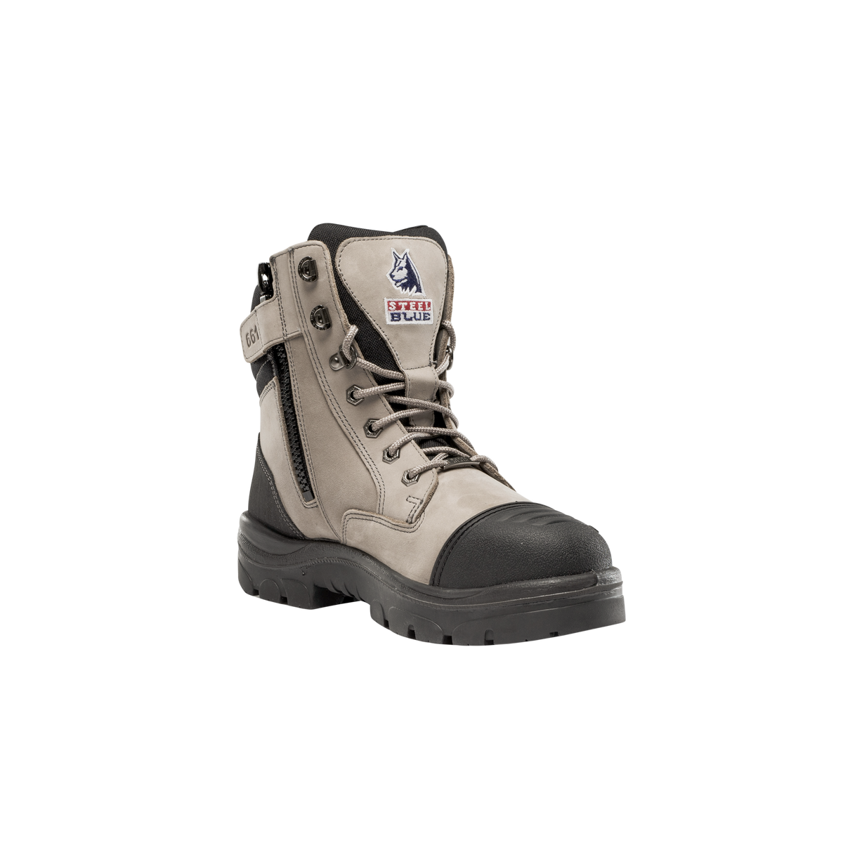steel blue southern cross zip work boot slate