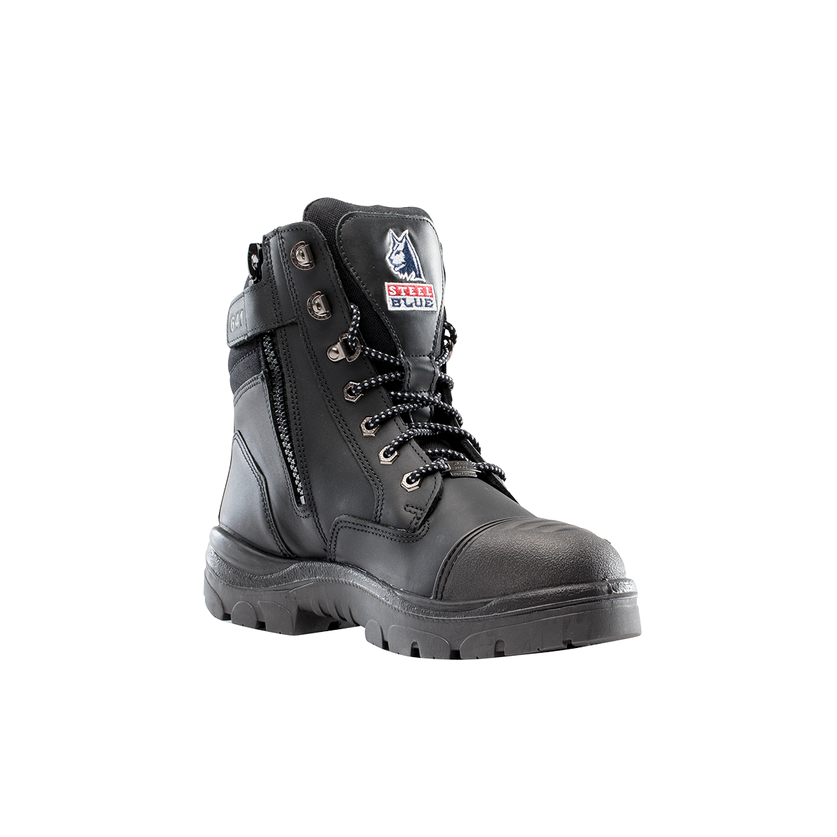 steel blue southern cross side zip safety boot black