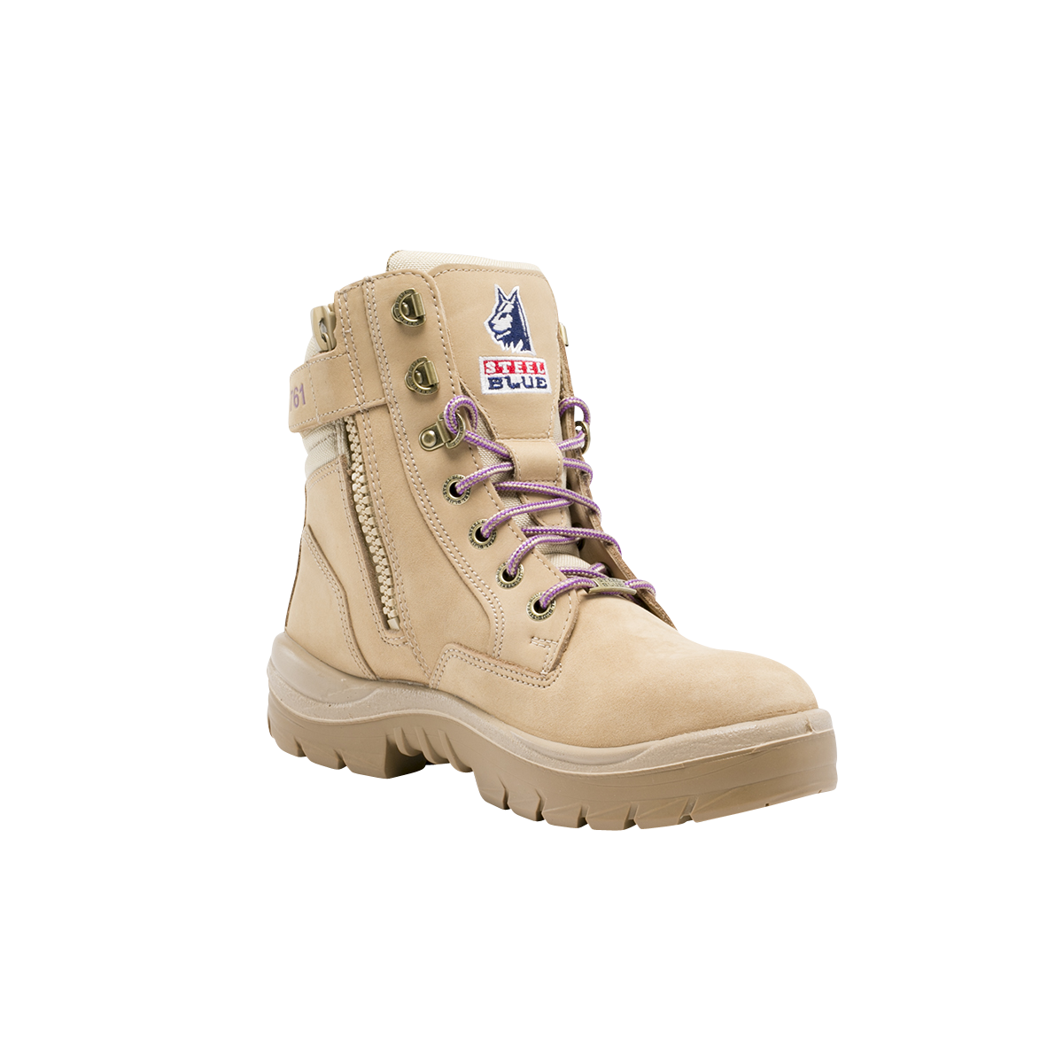 steel blue southern cross side zip ladies Work boot s3 sand