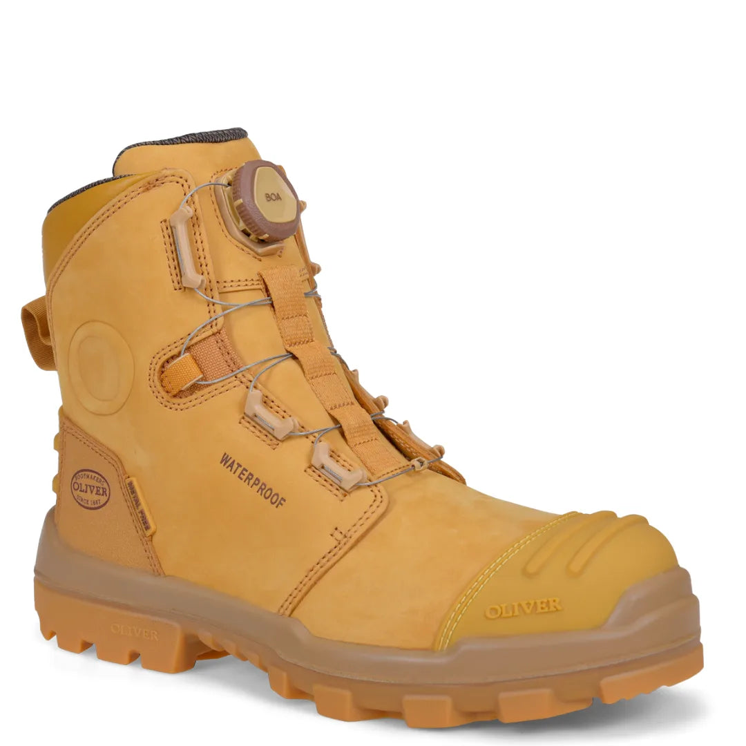Oliver AT54-532FLS Composite BOA Wheat Waterproof Safety Boot Wheat With Scuff Cap