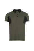 SYNQ Pitcher Short Sleeve Polo Shirt – Khaki Green/ Black front