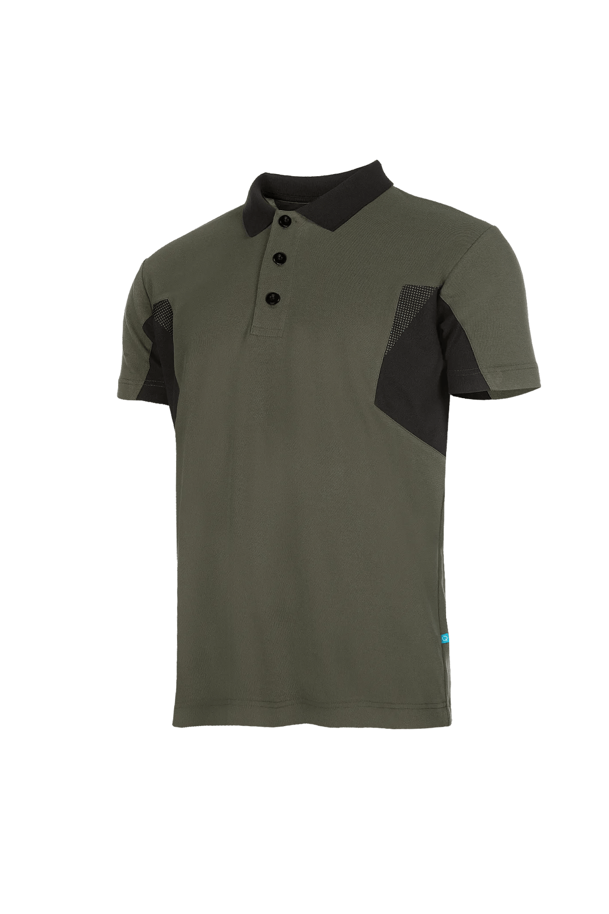 SYNQ Pitcher Short Sleeve Polo Shirt – Khaki Green/ Black side 