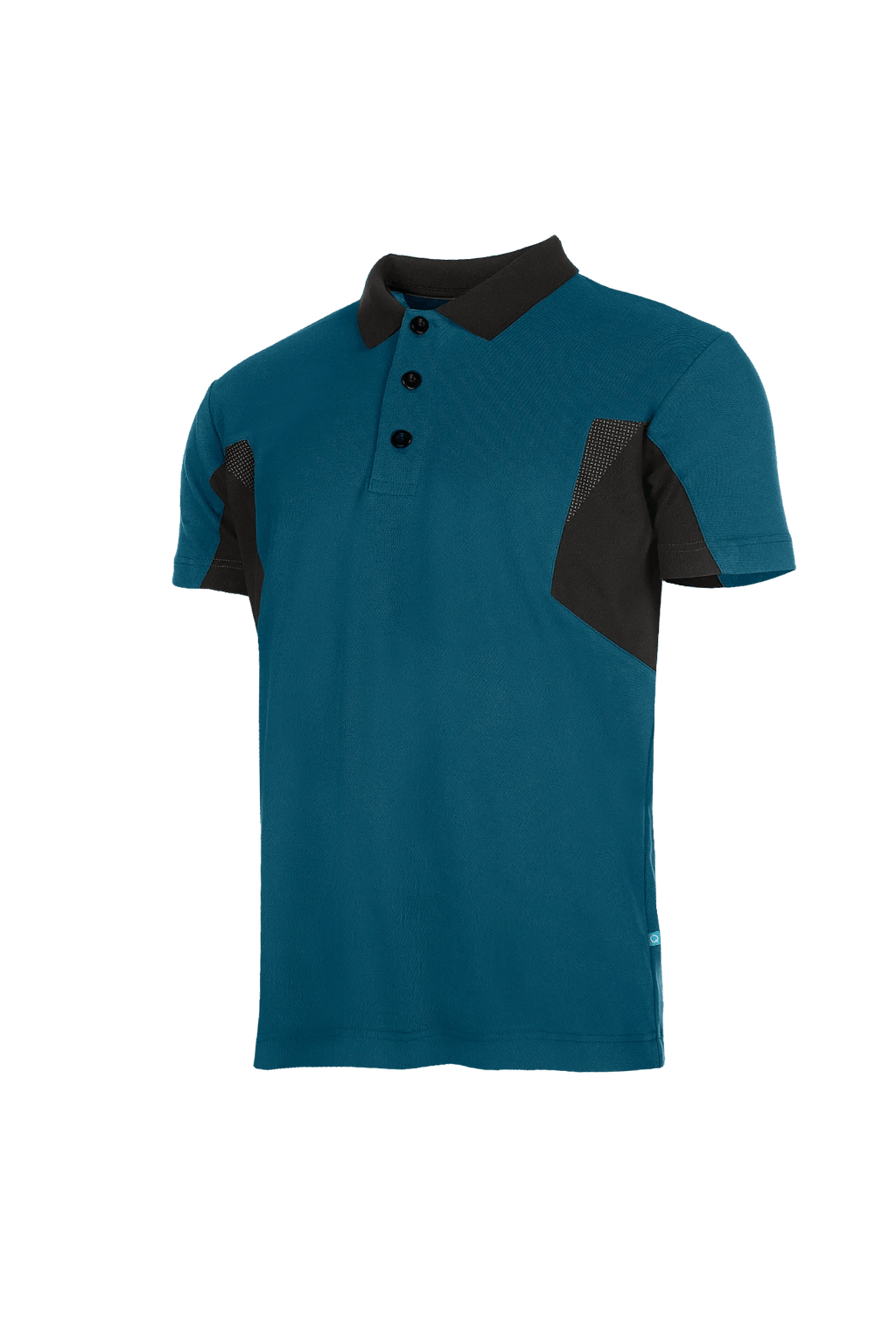 SYNQ pitcher short sleeve polo shirt Petrol blue/Black side