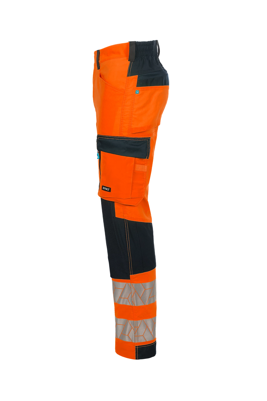 SYNQ Nopaque Hi Vis Stretch Trousers With Knee Pad Pocket  Class 2