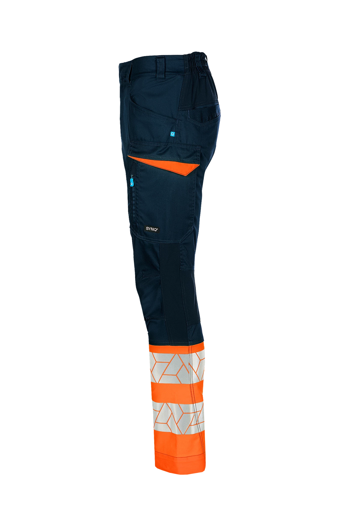 SYNQ Qlear Hi vis service trousers with stretch panels Class 1