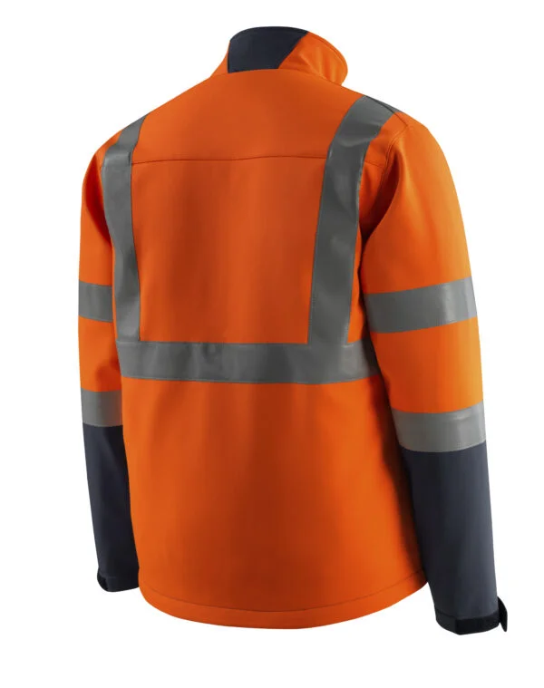 Mascot workwear hi vis 2 tone softshell jacket orange navy