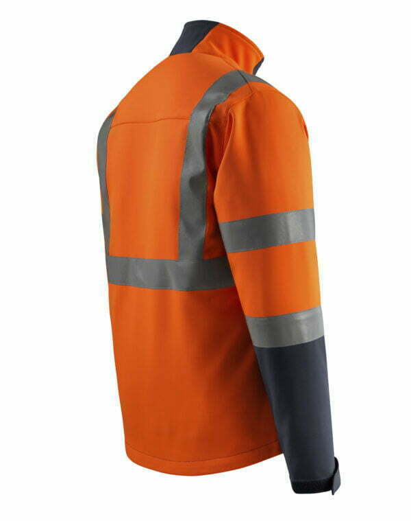 Mascot workwear hi vis 2 tone softshell jacket orange navy