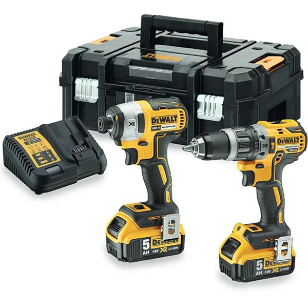 DEWALT POWERTOOLS IMPACT DRIVER AND COMBI DRILL CHARGER AND 2X 5Ah Batteries