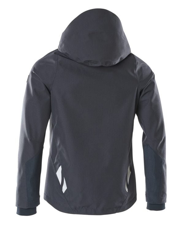 A women's softshell jacket, suitable for workwear, displaying the back view.
