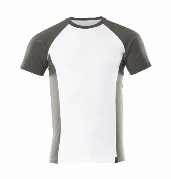 A men's Mascot Potsdam 50567 2 Tone White/Dark Anthracite T-Shirt for workwear in Ireland.