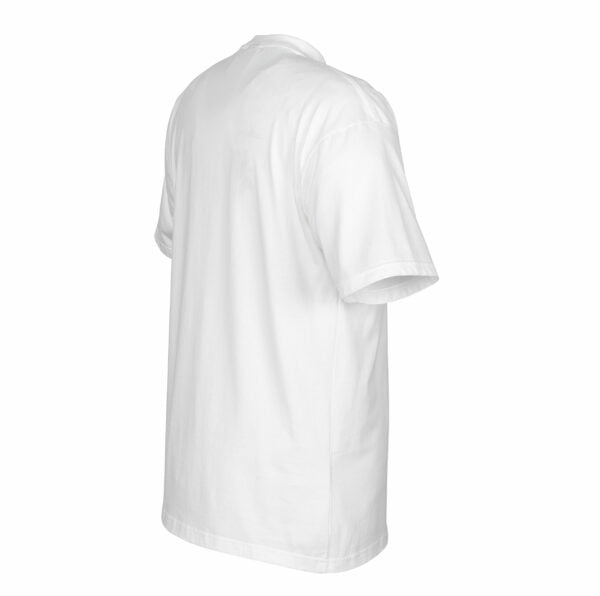 A white t-shirt on a white background, perfect as workwear in Ireland.