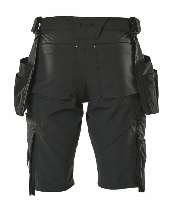 A pair of black work shorts with side pockets ideal for Ireland's workwear.