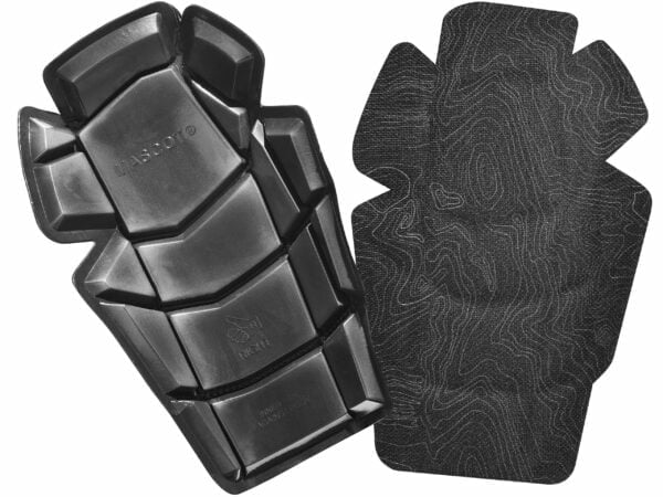 A pair of black knee pads.