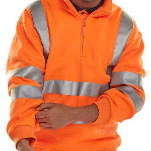 HI VIS QUARTER ZIP SWEATSHIRT ORANGE