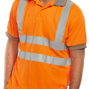 beeswift bpksenor short sleeve class 2 hi vis polo shirt