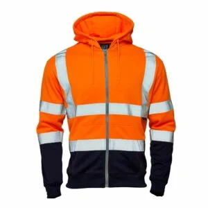 supertouch hi vis full zip class 2 hooded sweatshirt