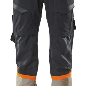 mascot 19379 ultimate stretch hi vis 2 tone trousers with thigh pockets