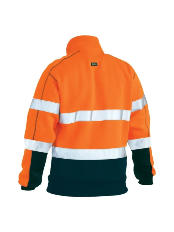 Bisley Taped Hi Vis 1/4 Zip Overhead Sweatshirt Fleece 2 Tone - Image 2