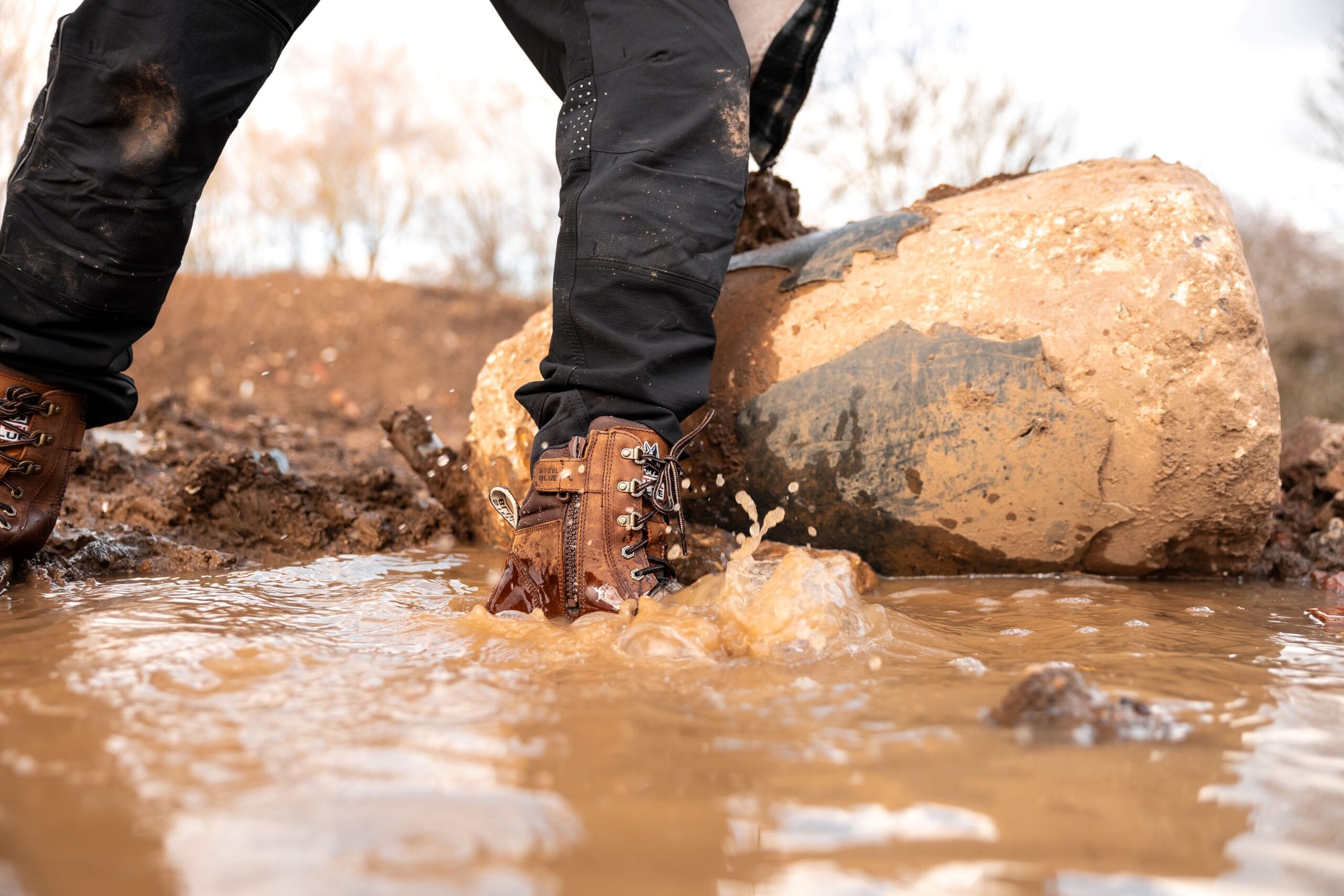 steel blue southern cross side zip s7 waterproof distressed brown with scuff cap